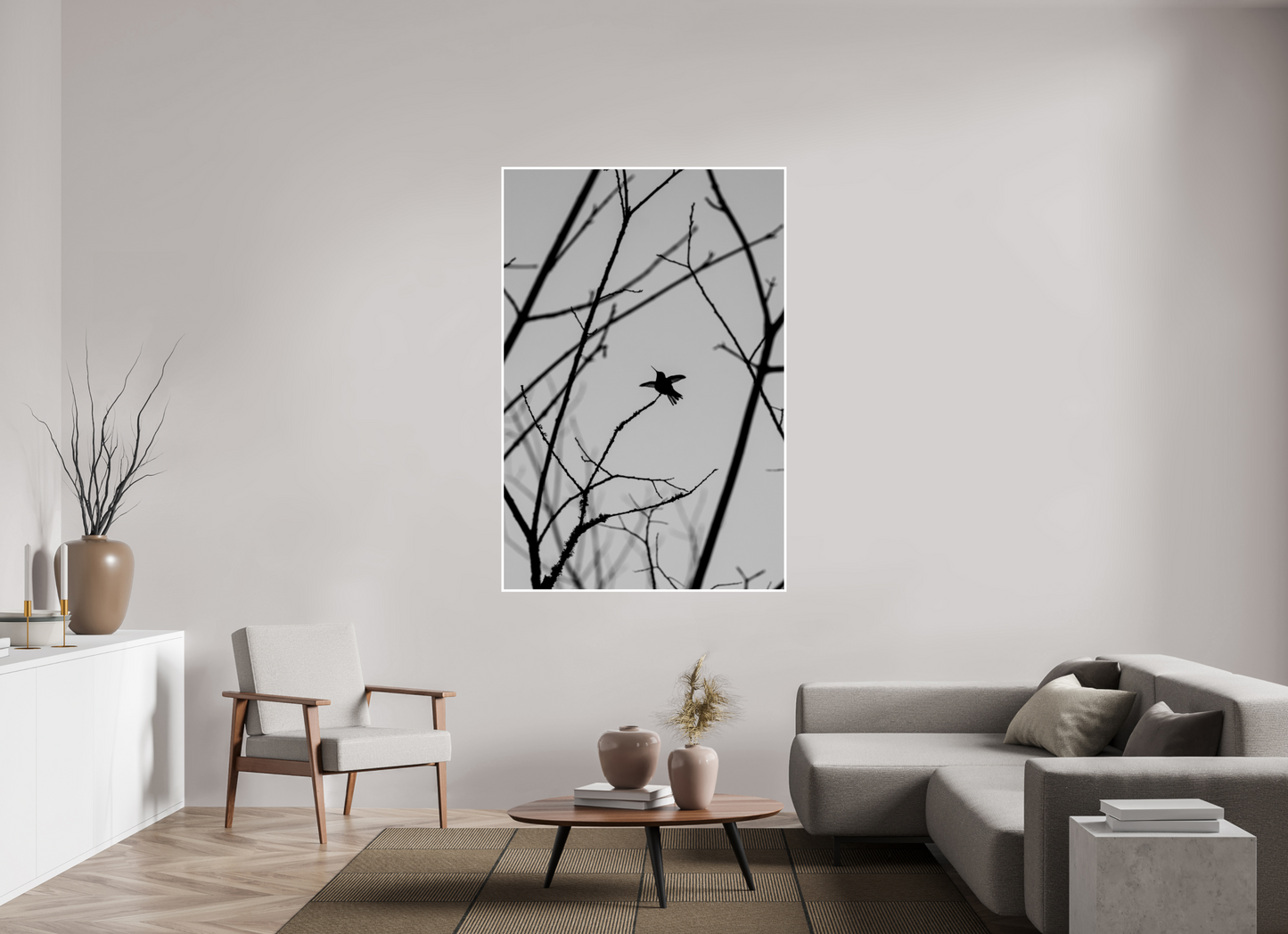 44 x 66″, Simple Gloss Framed Hummingbird