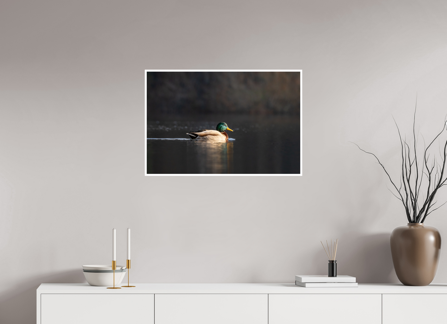 30 x 20″, Fancy Paper Resting Male Mallard