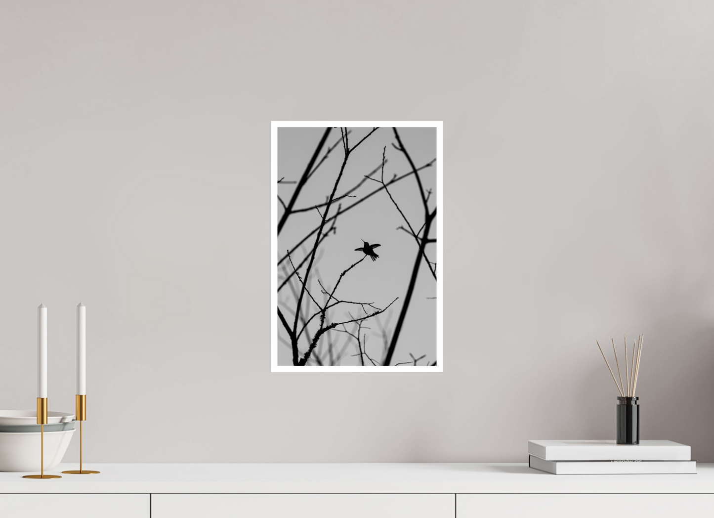 10 x 15″, Simple Gloss Framed Hummingbird