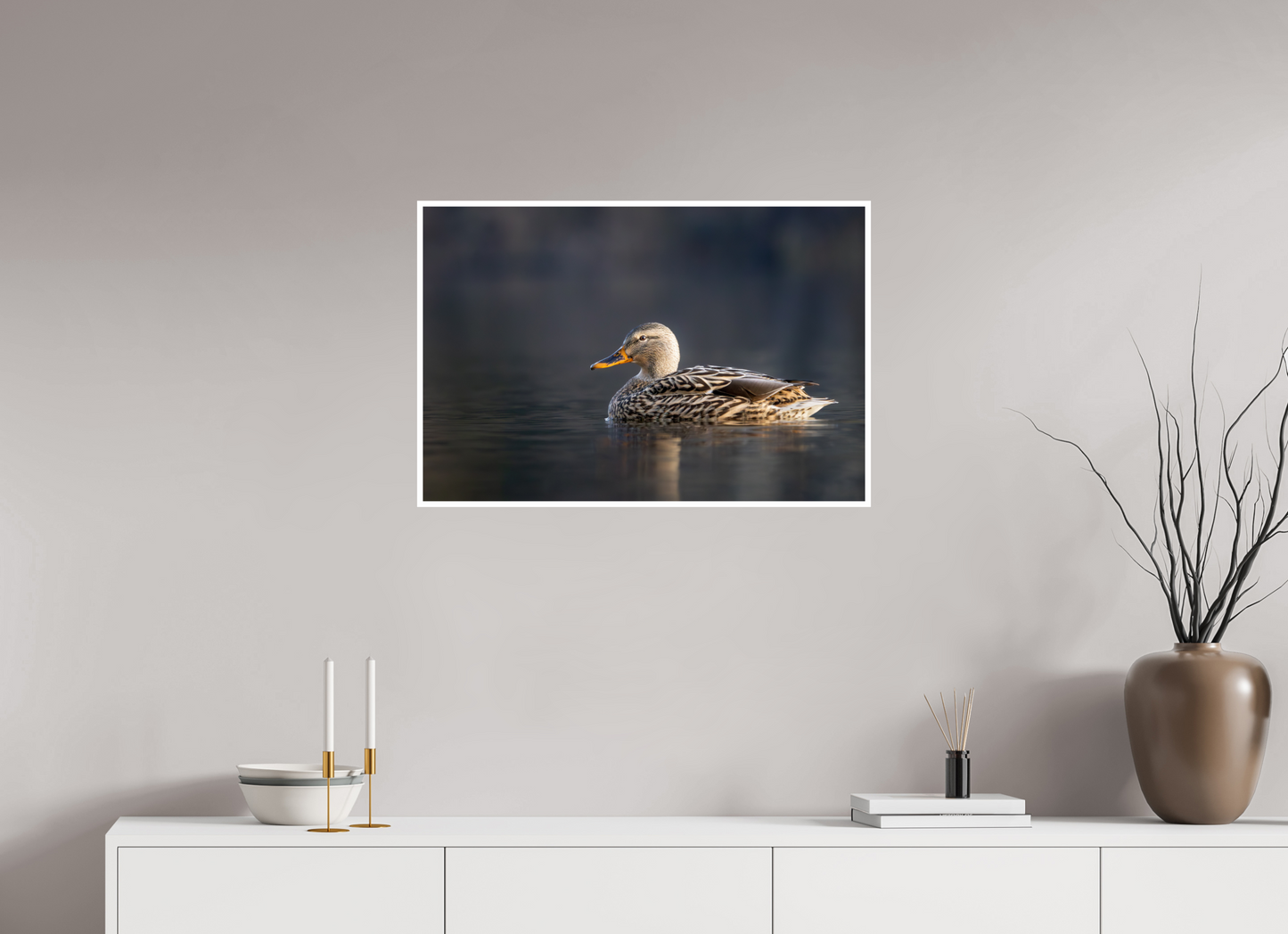 30 x 20″, Fancy Paper Resting Female Mallard